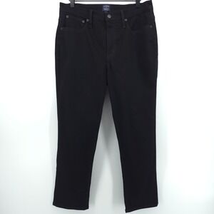 J.Crew Women Pants Essential Straight 30 Black High Rise Stretch Denim Jeans